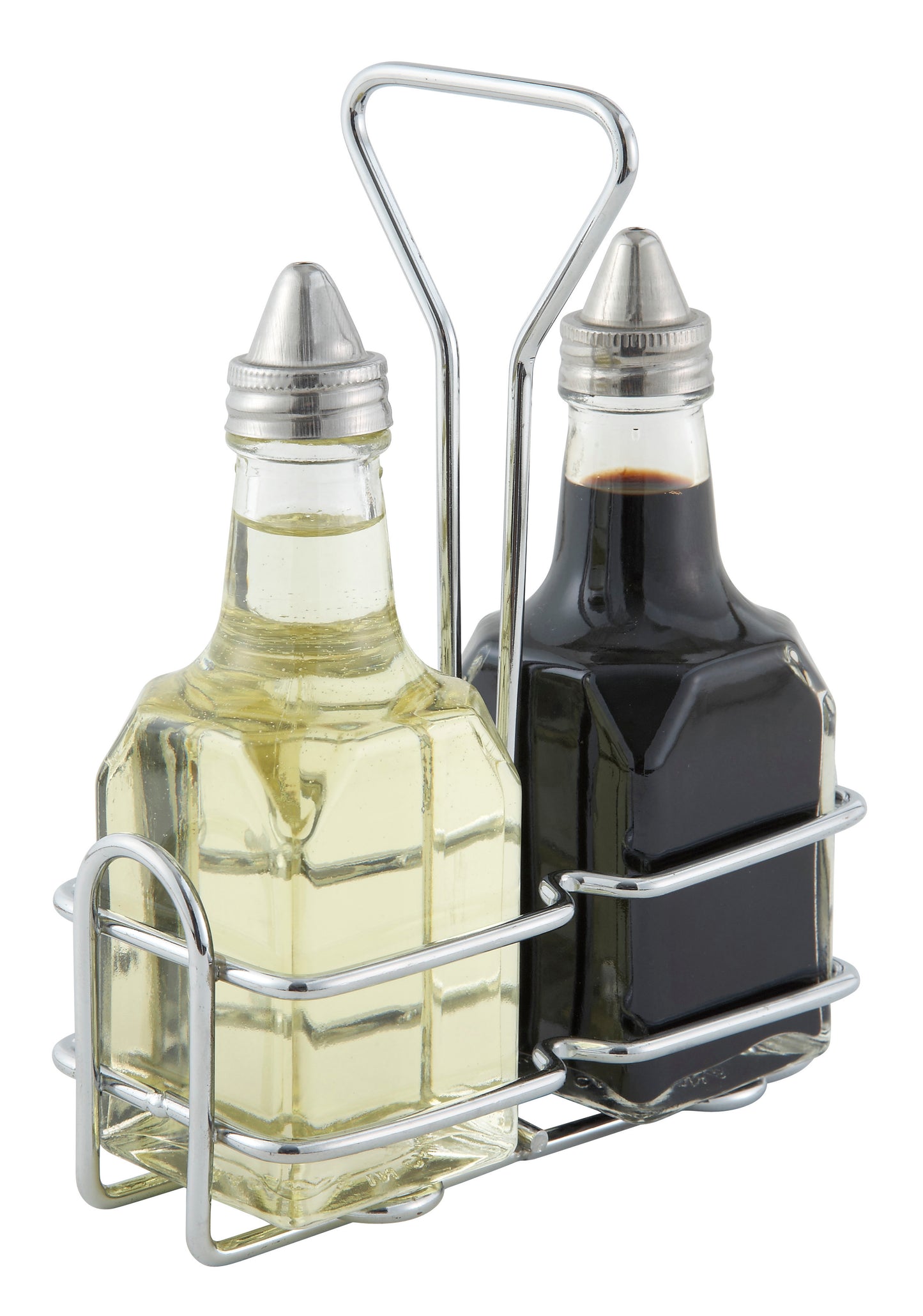 Winco WH-3 Chrome-Plated Cruet Rack for 6oz Oil/Vinegar Bottles