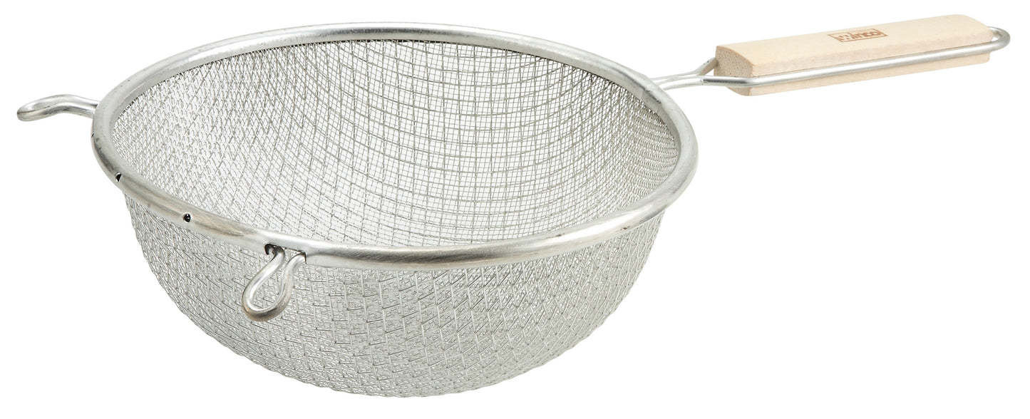 Winco MST-6D 6-1/4" Double Tin Mesh Strainer, Medium
