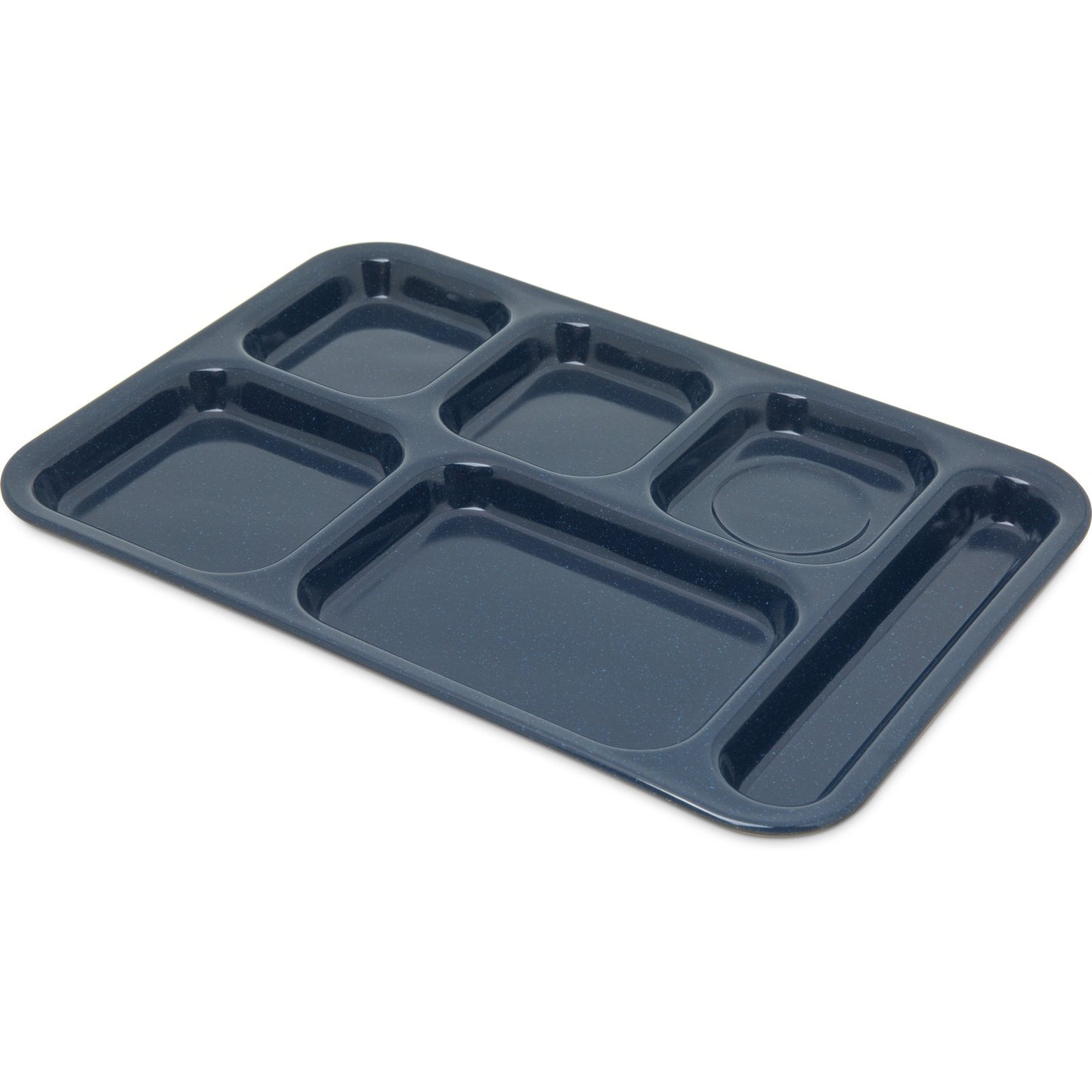 Carlisle 4398835 14.5" x 10" Café Blue 6-Compartment Melamine Right Hand Tray