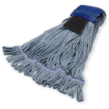 Carlisle 369418S14 Medium Blue Acrylic Fiber Looped-End Mop w/ Green Band