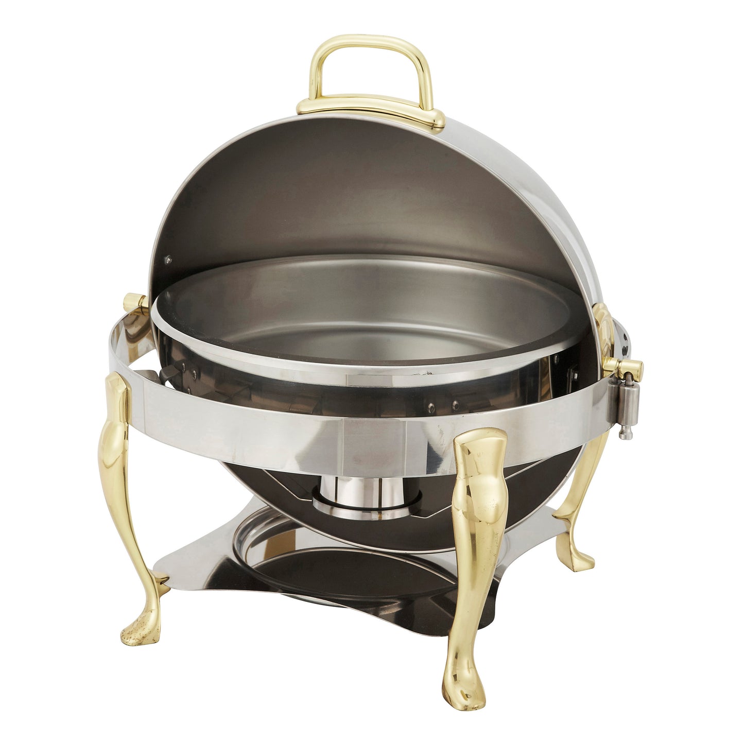 Winco 308A 6 Qt. Gold Accent Stainless Steel Vintage Chafer, Extra Heavyweight