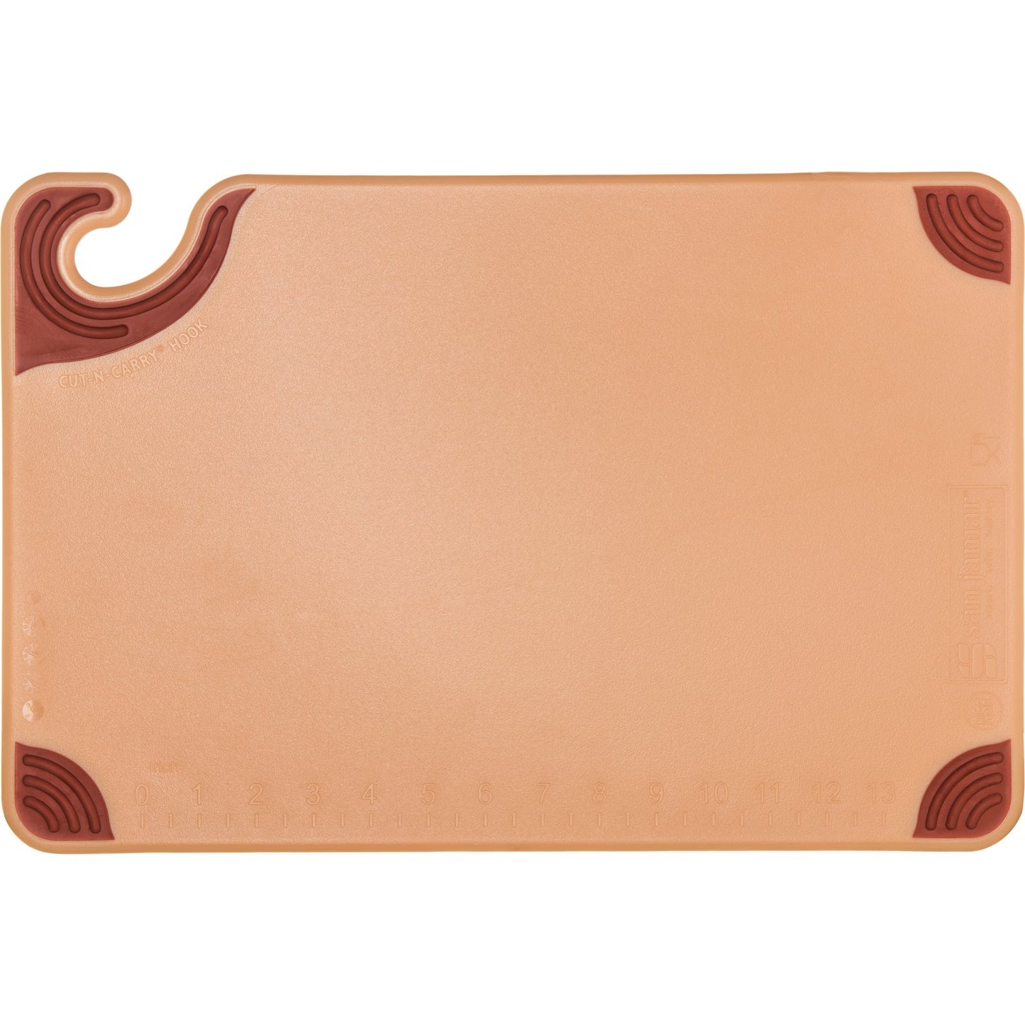 San Jamar CBG121812BR 12" x 18" x 0.5" Brown Saf-T-Grip Cutting Board