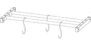 Gemm DT5/02 Hanging Rods for Meat w/ (2) Tubes and (3) Hooks for DA5/113