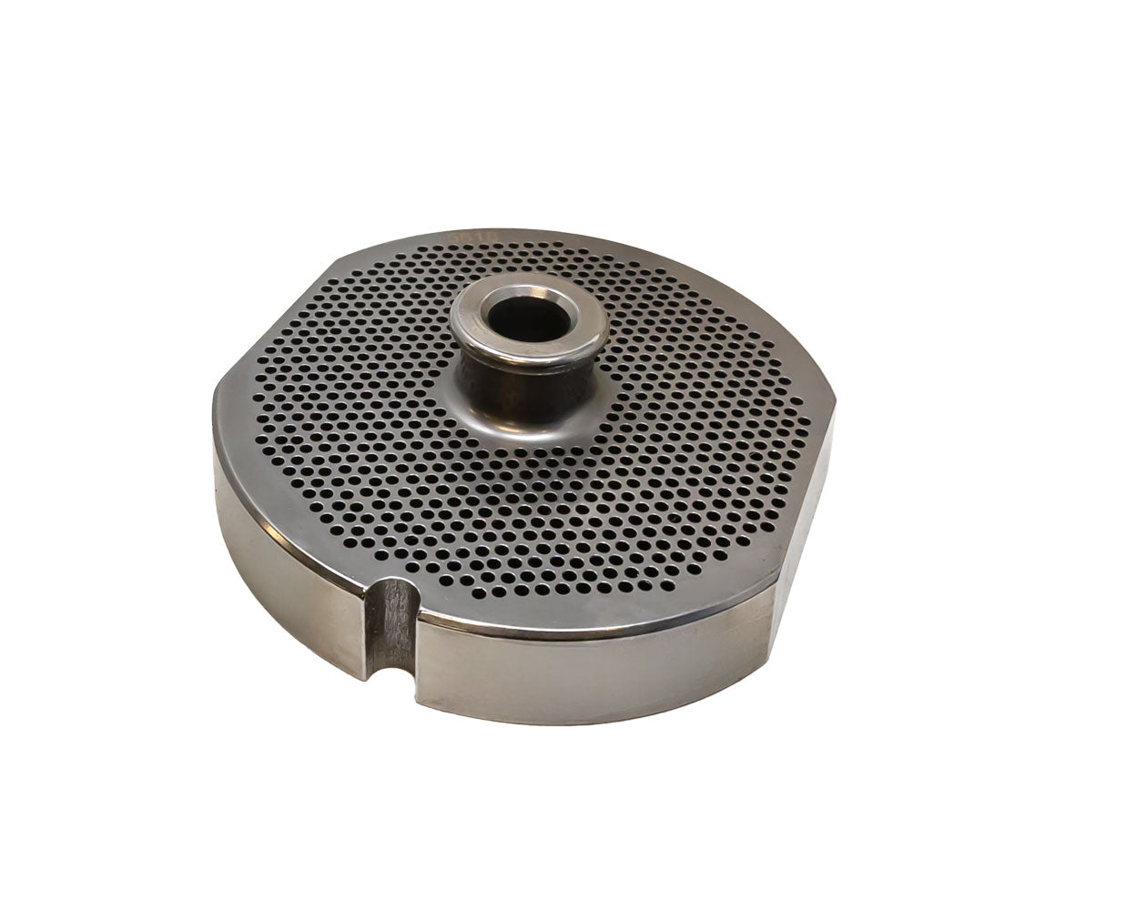 Omcan 11183 #56 One Notch/Two Flat Sides Stainless Steel Machine Plate with Hub, 3.5 mm (1/8")