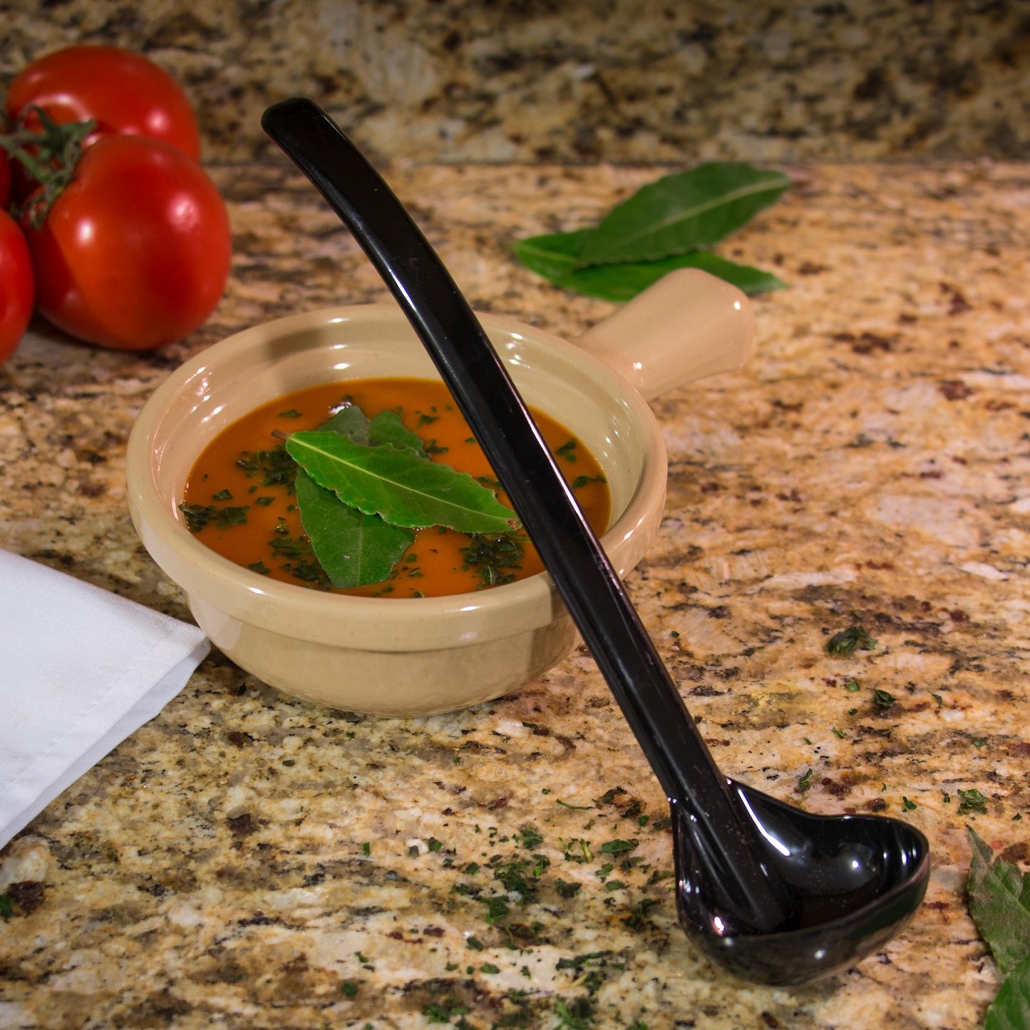 Carlisle 29503 9.5" Black Polycarbonate Carly Ladle