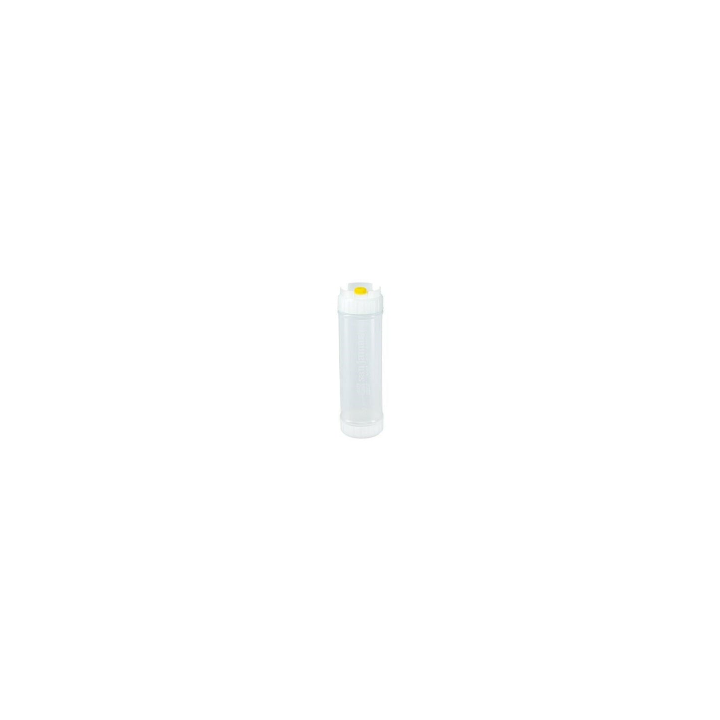 San Jamar 857324M 24 oz Natural EZ-KLEEN Sauce Bottle - Yellow Valve - Medium Viscosity - 6 pack