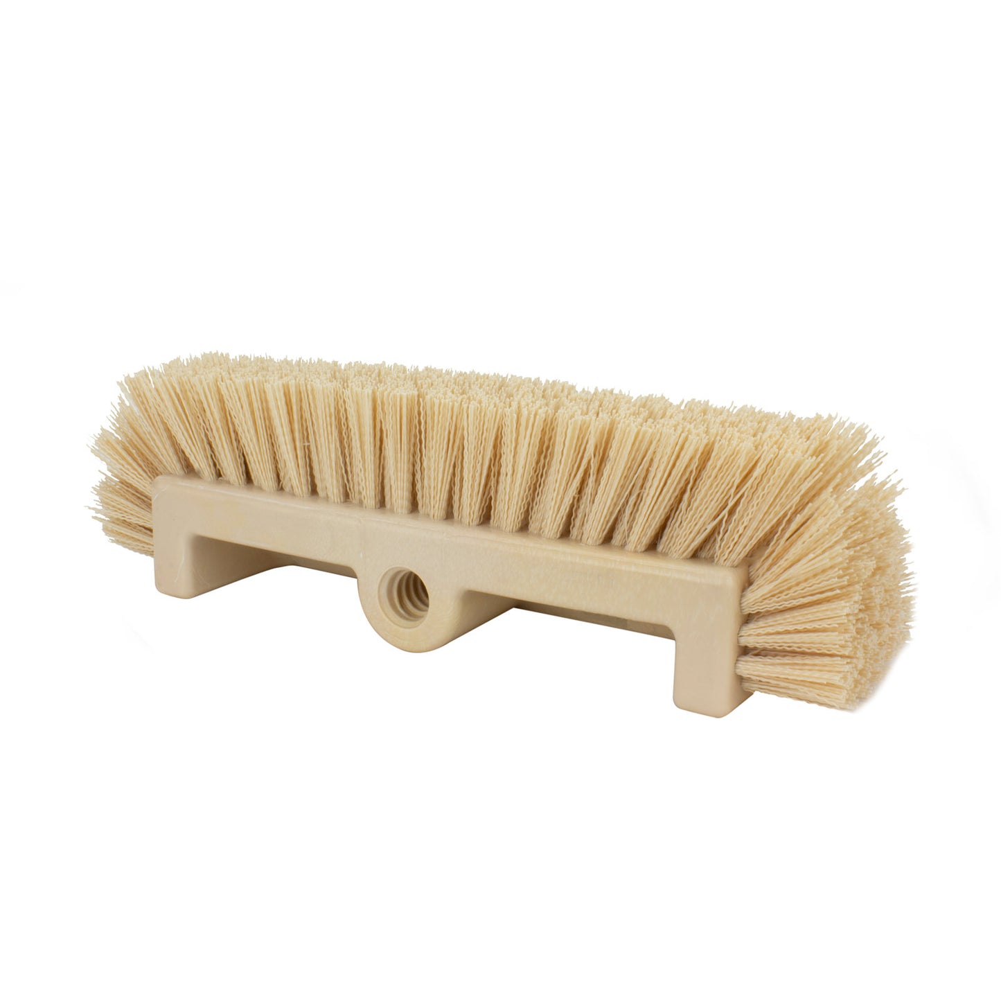 Carlisle 40422EC25 12" Tan Color Coded Mult-Level Floor Scrub Brush with End Bristles