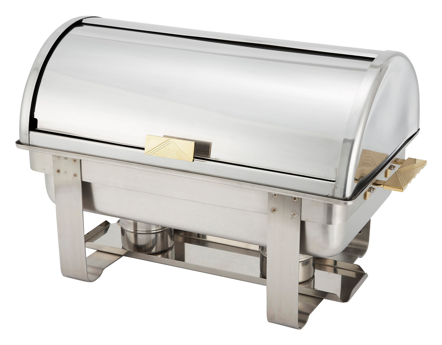 Winco C-5080 8 Qt. Stainless Steel Dallas Roll Top Cover Chafer, Heavyweight