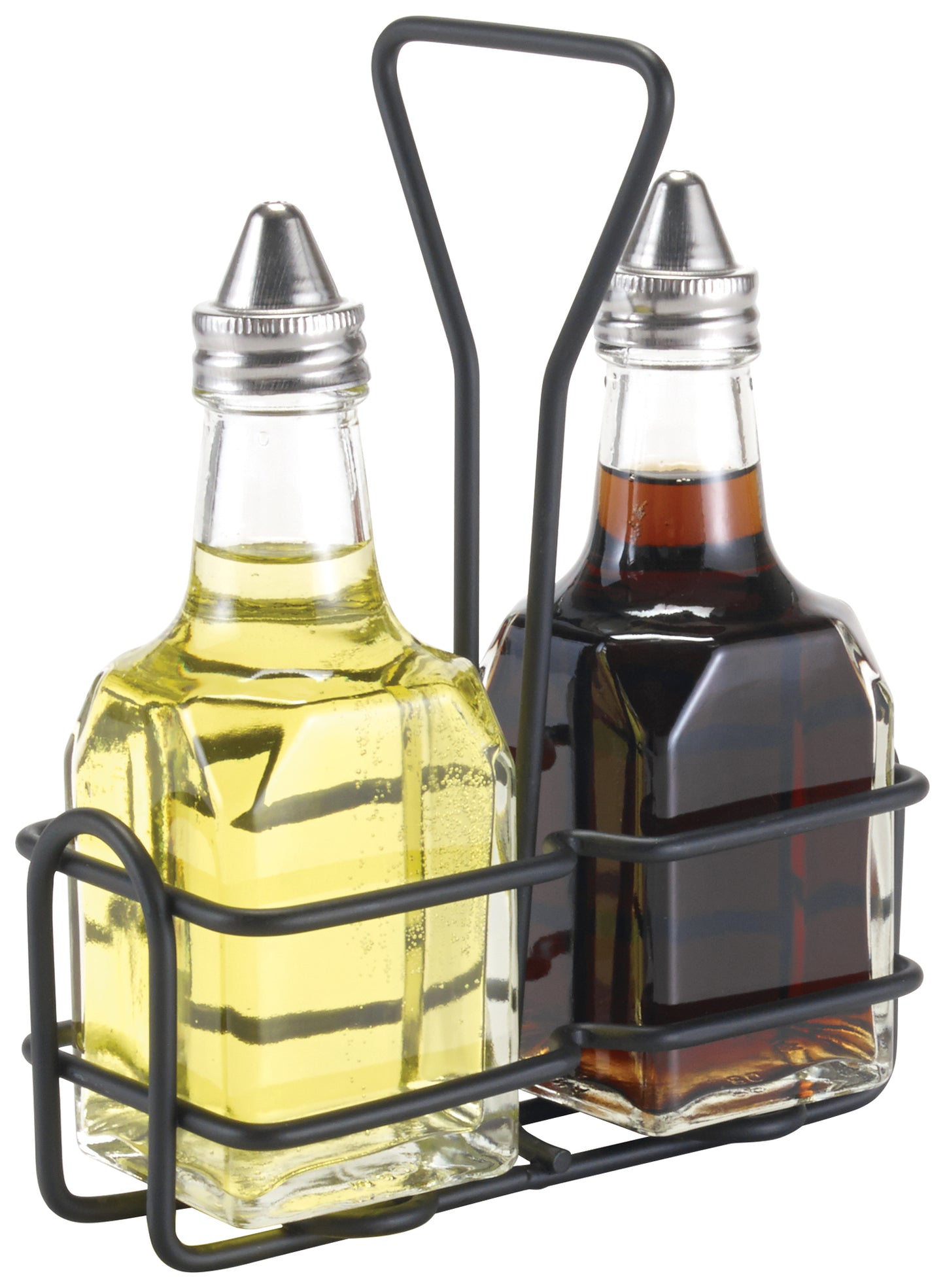 Winco WH-3K Black Cruet Rack for 6oz Oil/Vinegar Bottles