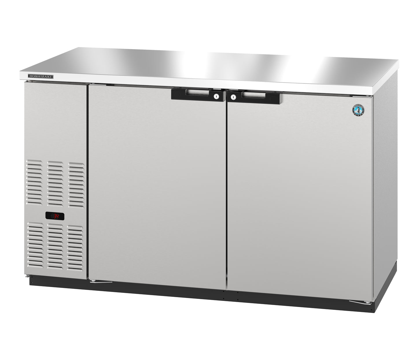 Hoshizaki BB59-S Two Section Stainless Steel Back Bar Back Bar, Solid Doors Refrigerator