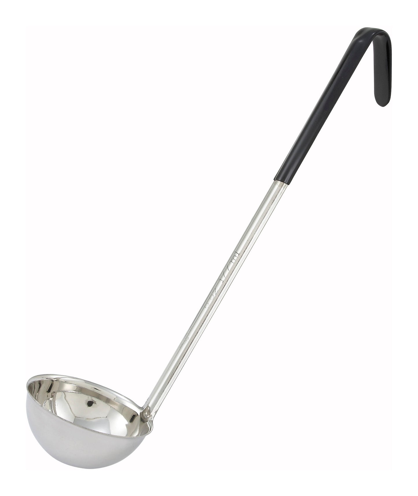 Winco LDC-6 6 oz. Black Stainless Steel Ladle