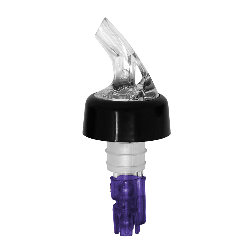 Omcan 80882 1 1/8 oz Clear Spout / Purple Tail Measured Liquor Pourer with Collar
