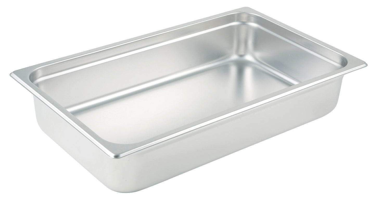 Winco SPJL-104 Full-size Stainless Steel Anti-jam Steam Pan, 4" Deep