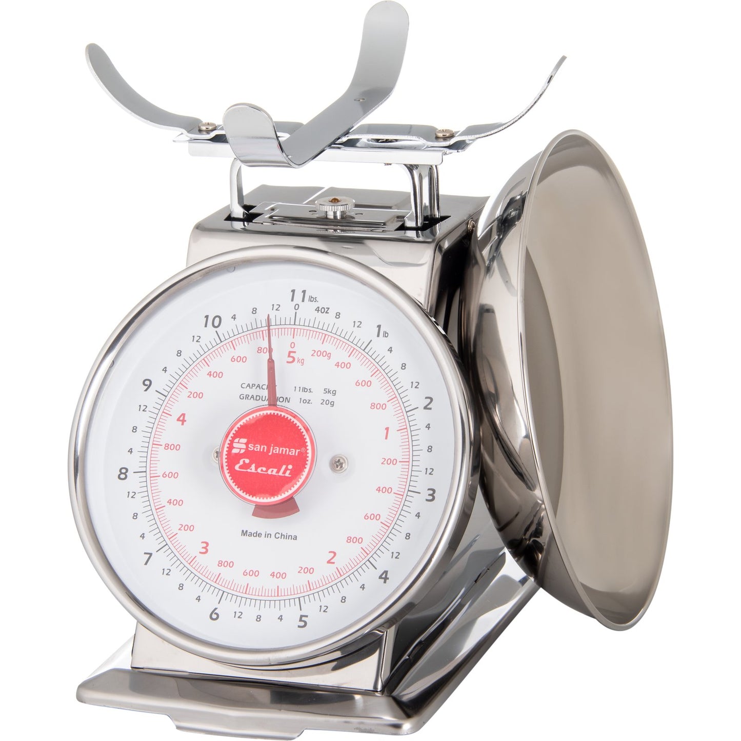 San Jamar SCDLB11 11 lb/5 kg Chrome Dial Scale with Bowl - China