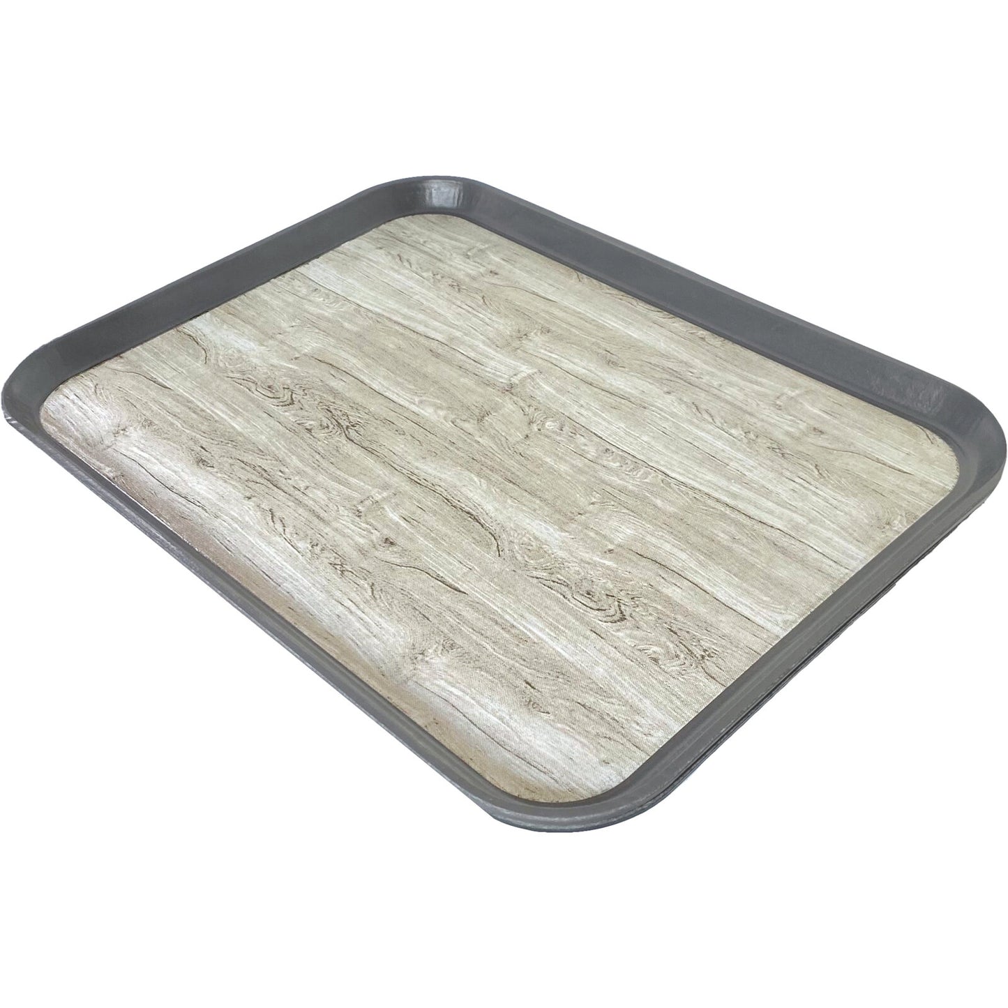 Carlisle DXSMC1520NSW44 15" x 20" Graphite Glasteel Woodgrain Non-Skid Tray