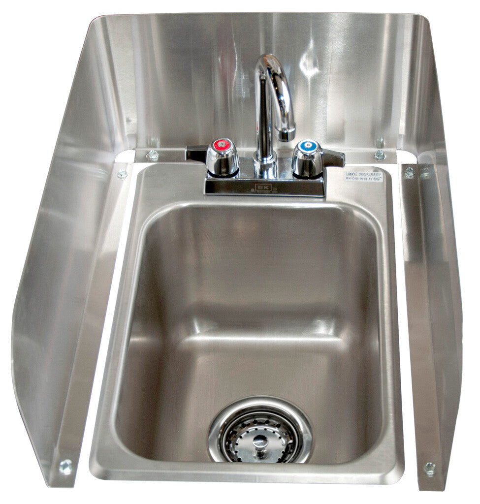 BK Resources BK-DI1014-SS 3 Sides Stainless Steel Removable Splash for 10"x14" Sinks