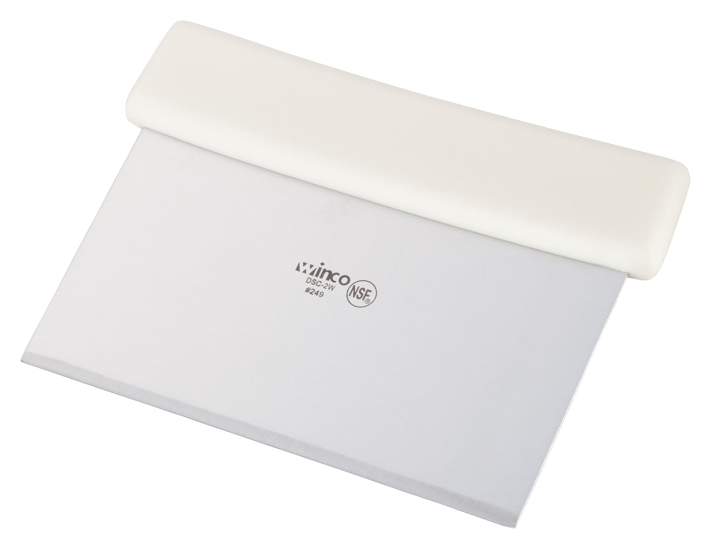 Winco DSC-2W White Polypropylene Handle Dough Scraper