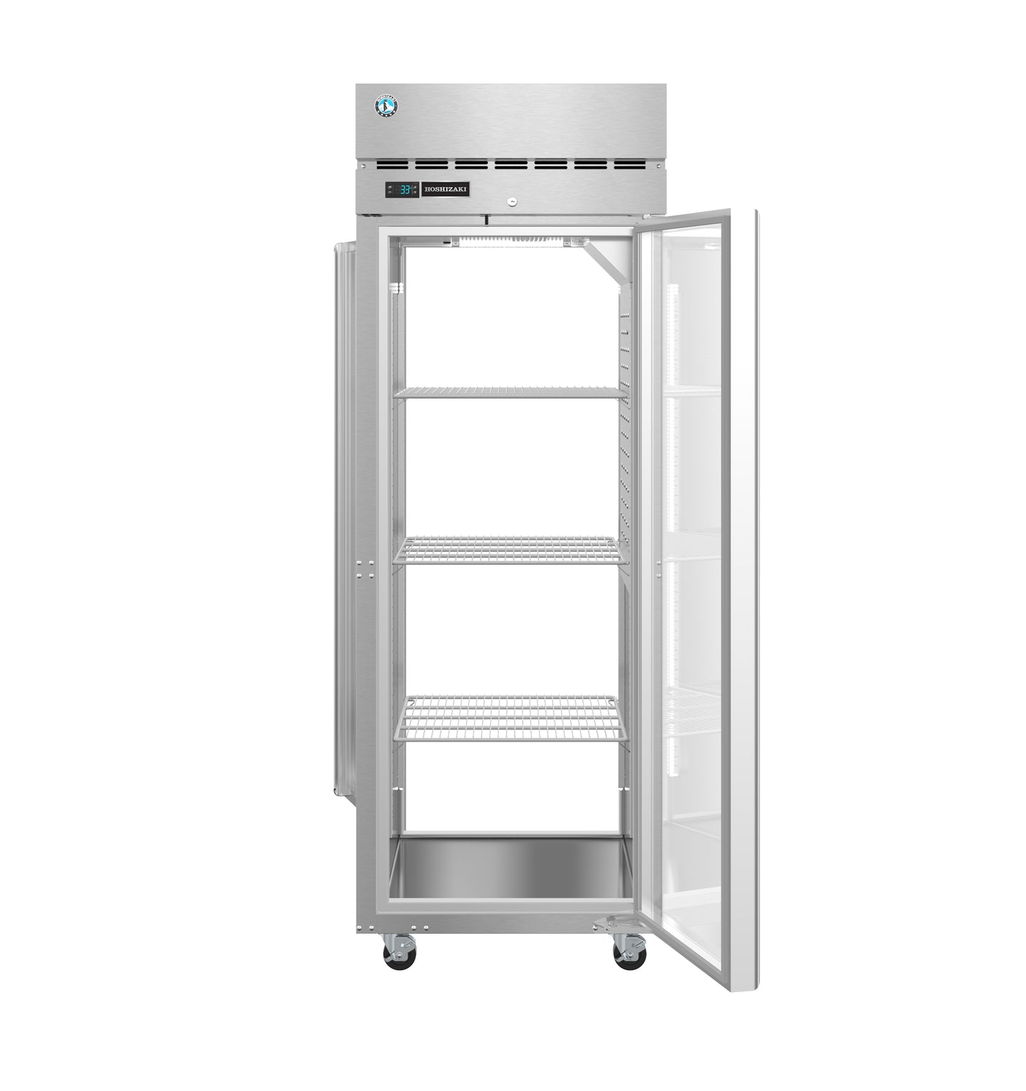 Hoshizaki PT1A-FG-FG One Section Full Glass Door with Lock Upright Pass Thru Refrigerator