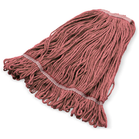 Carlisle 369325M05 Large Red Acrylic Fiber Anti-Microbial Looped-End Mop with Red Band