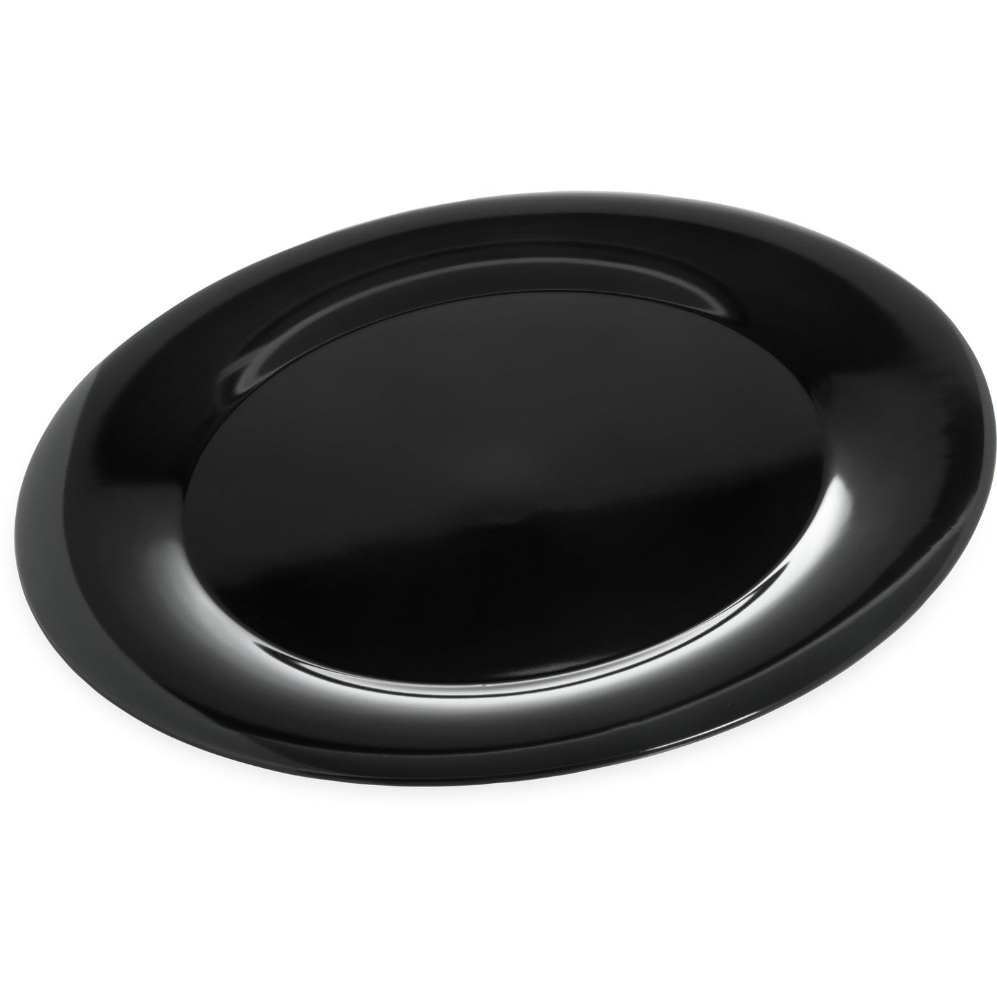Carlisle 4440603 19" Black Round Melamine Designer Displayware Wide Rim Platter