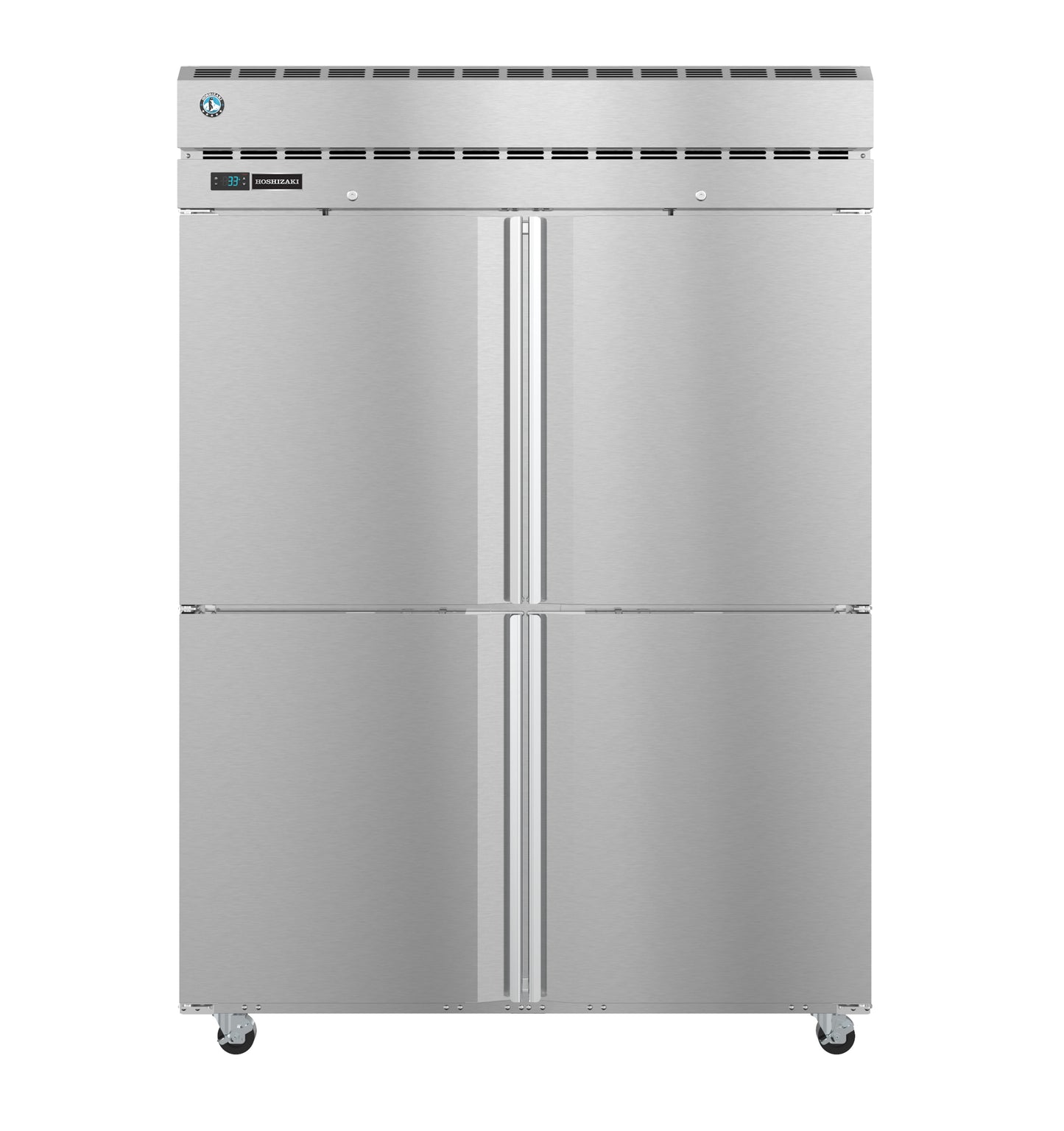 Hoshizaki PT2A-HS-HS Two Section Half Stainless Steel Doors with Lock Upright Pass Thru Refrigerator