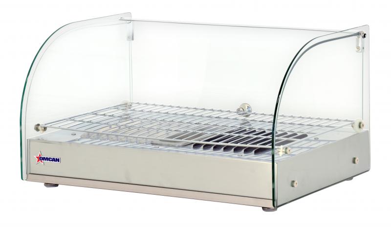 Omcan 41868 22" Countertop Display Warmer with Front Curved Glass and 1 Rear Hinged Door