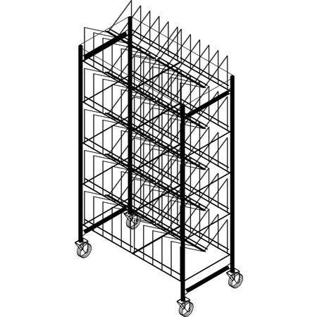 Dinex DX1173X100 100 Domes or 200 Bases 40" x 20.25" x 73" Stainless Steel Drying and Storage Cart