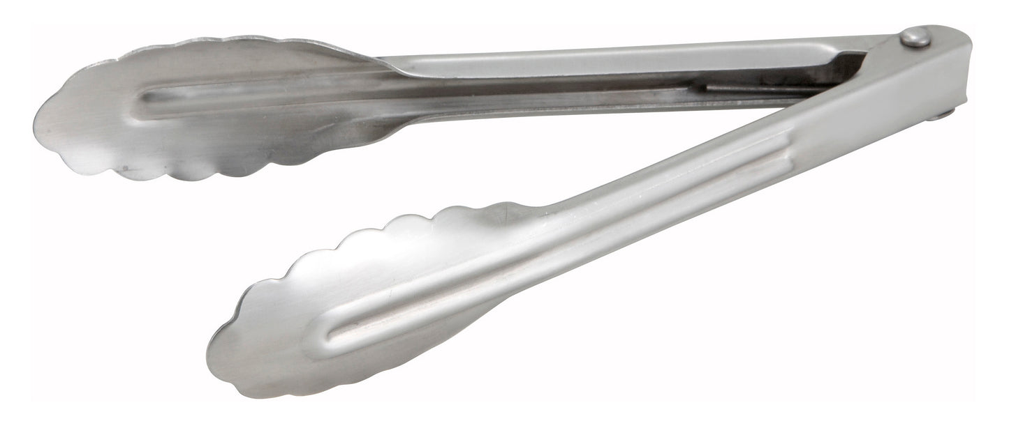 Winco UT-7 7" Stainless Steel Utility Tong, Heavyweight