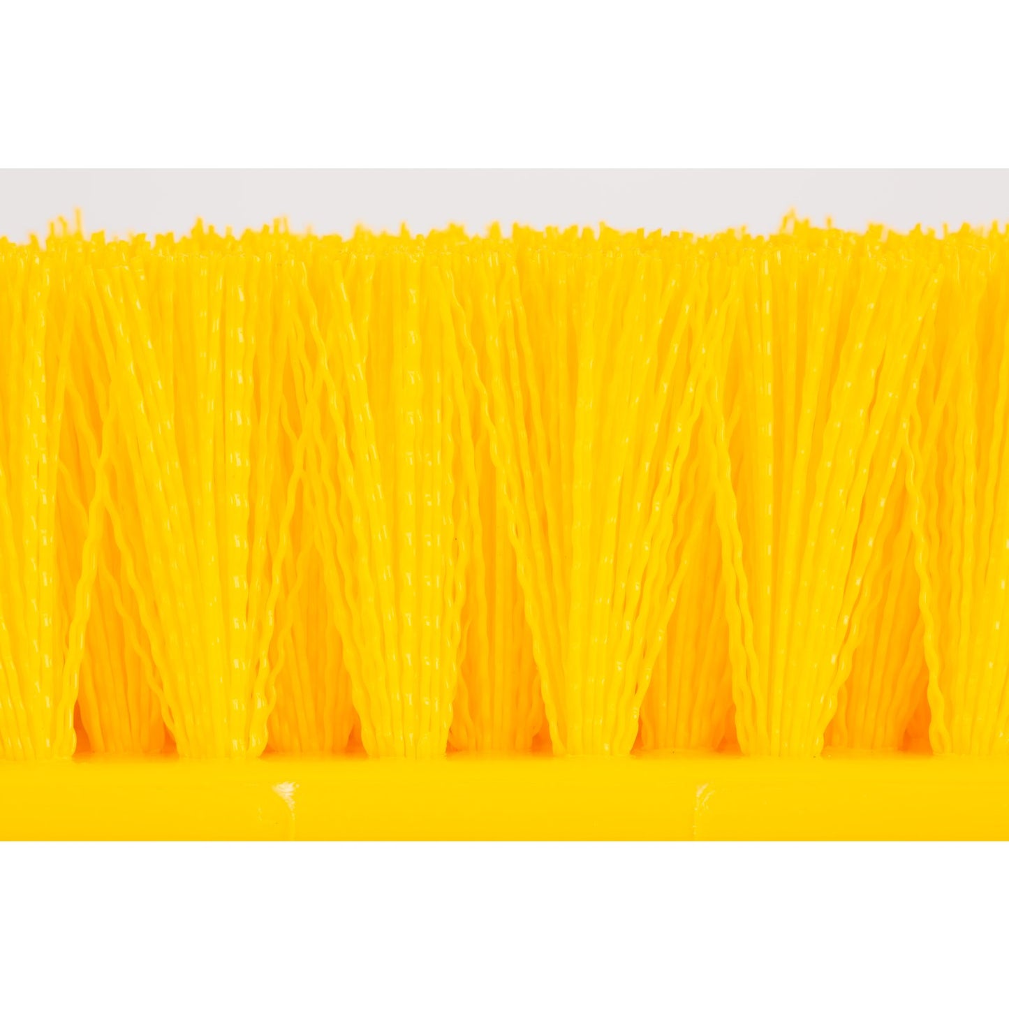 Carlisle 40422EC04 12" Yellow Color Coded Mult-Level Floor Scrub Brush with End Bristles