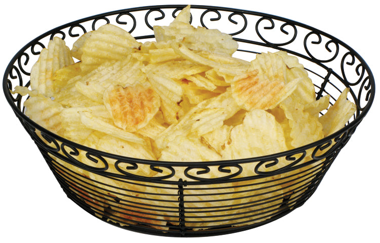 Winco WBKG-10R 10" Black Wire Bread/Fruit Basket