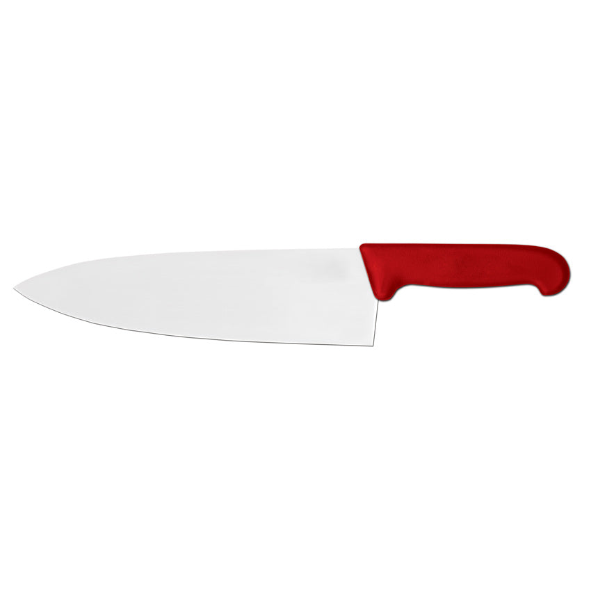Omcan 23880 10-inch Medium Cook Knife with Red Super Fiber Handle