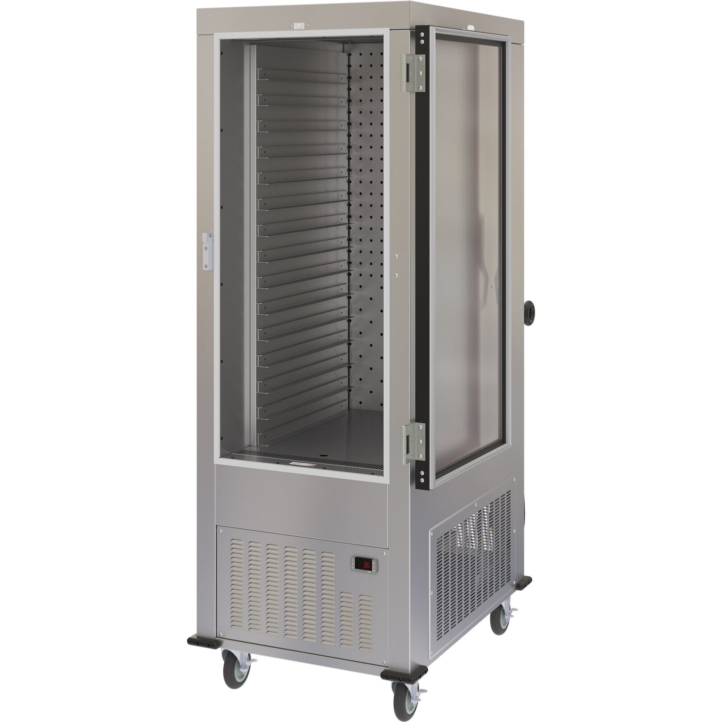 Dinex DXPACR15RCL Stainless Steel Air Curtain Refrigerator with Right Hinged Clear Door