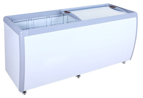 Omcan 46730 71-inch Ice Cream Display Chest Freezer with Flat Glass Top
