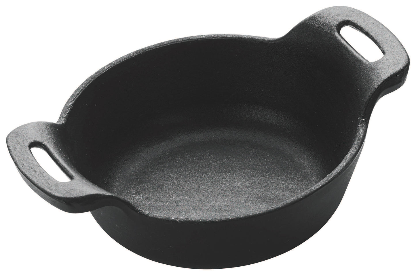 Winco CASM-5R 12 oz. Matte Black Enamel Mini Cast Iron Induction Server