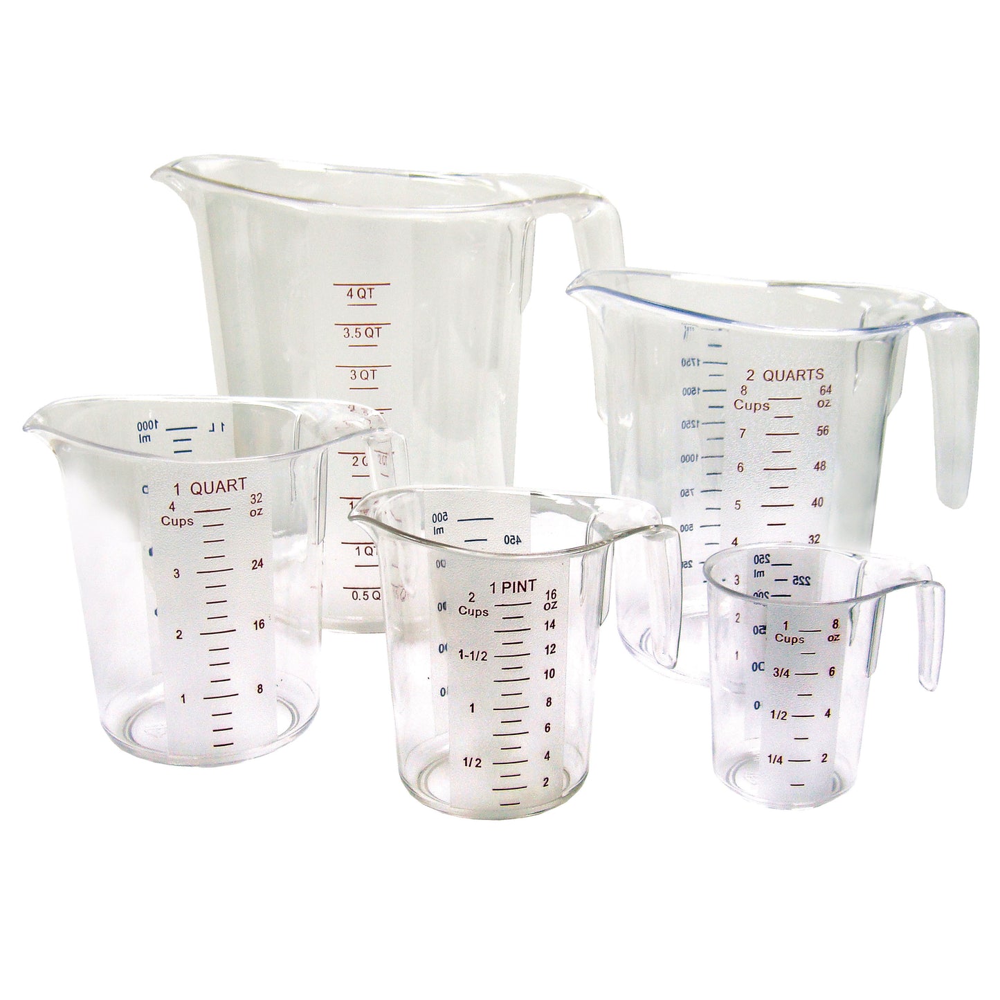 Winco PMCP-5SET Polycarbonate 5 Pieces Measuring Cup Set