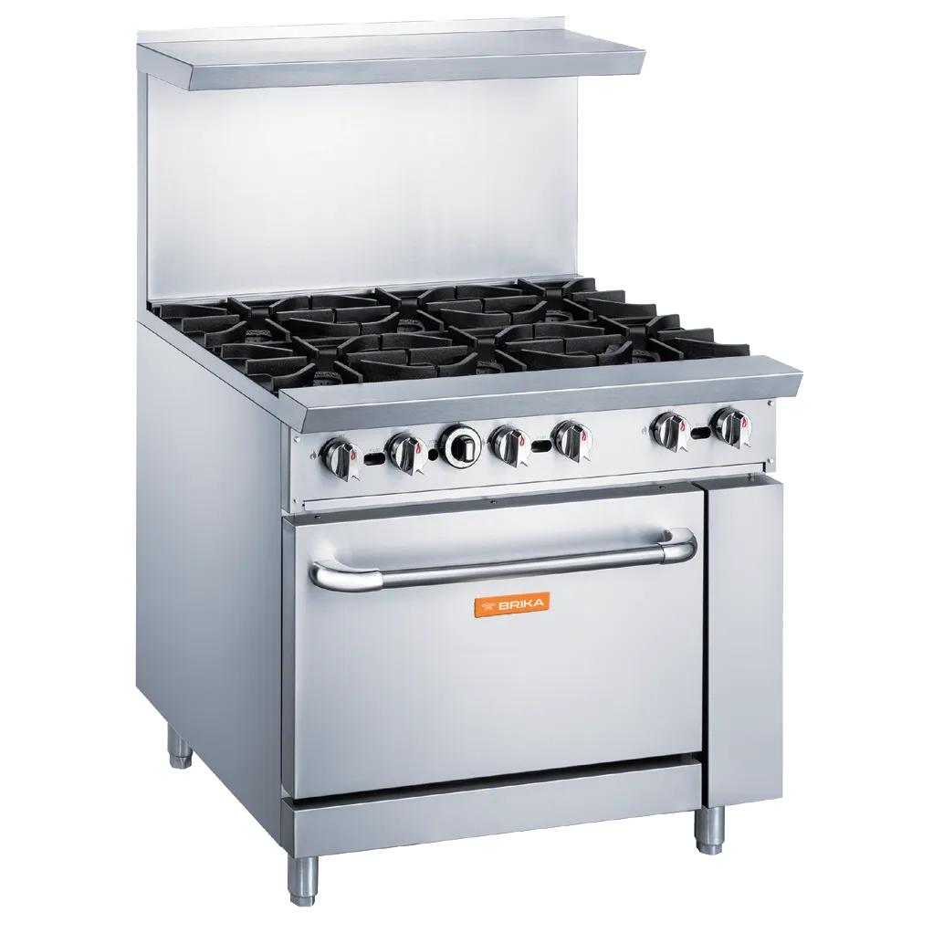 Brika BGR-6B-LPG 36" Six Burner Gas Range - Conversion Kit Included