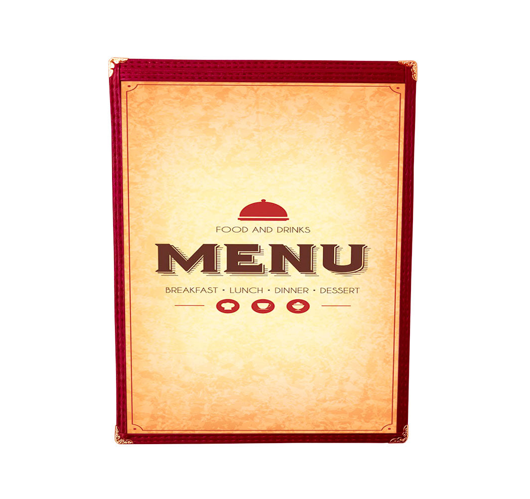 Omcan 39792 9 1/2" x 11 3/4" Red Single Menu Holder