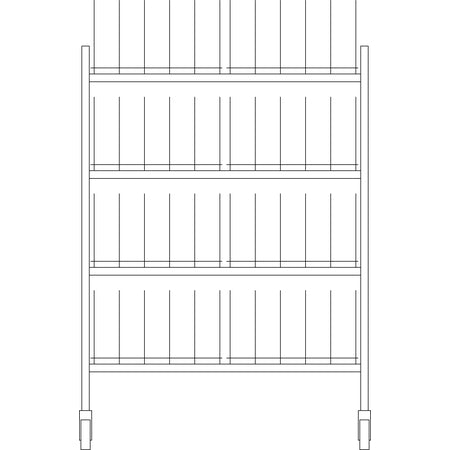 Dinex DX1173X80 80 Domes or 160 Bases 40" x 20.25" x 59" Stainless Steel Drying and Storage Cart