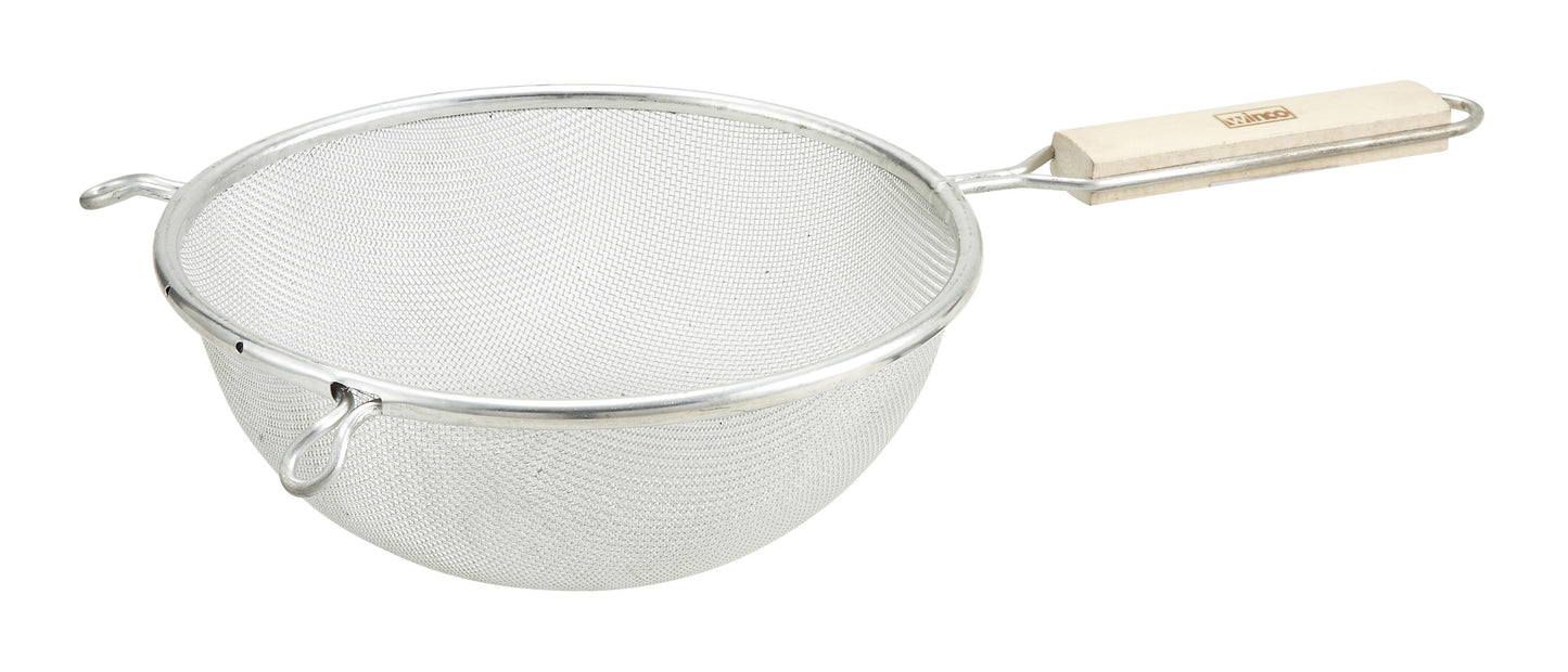Winco MSTF-8S 8" Single Tin Mesh Strainer, Fine