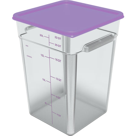 Carlisle 1197289 12 - 22 Qt Purple Square Proprietary Blend Food Storage Container Lid