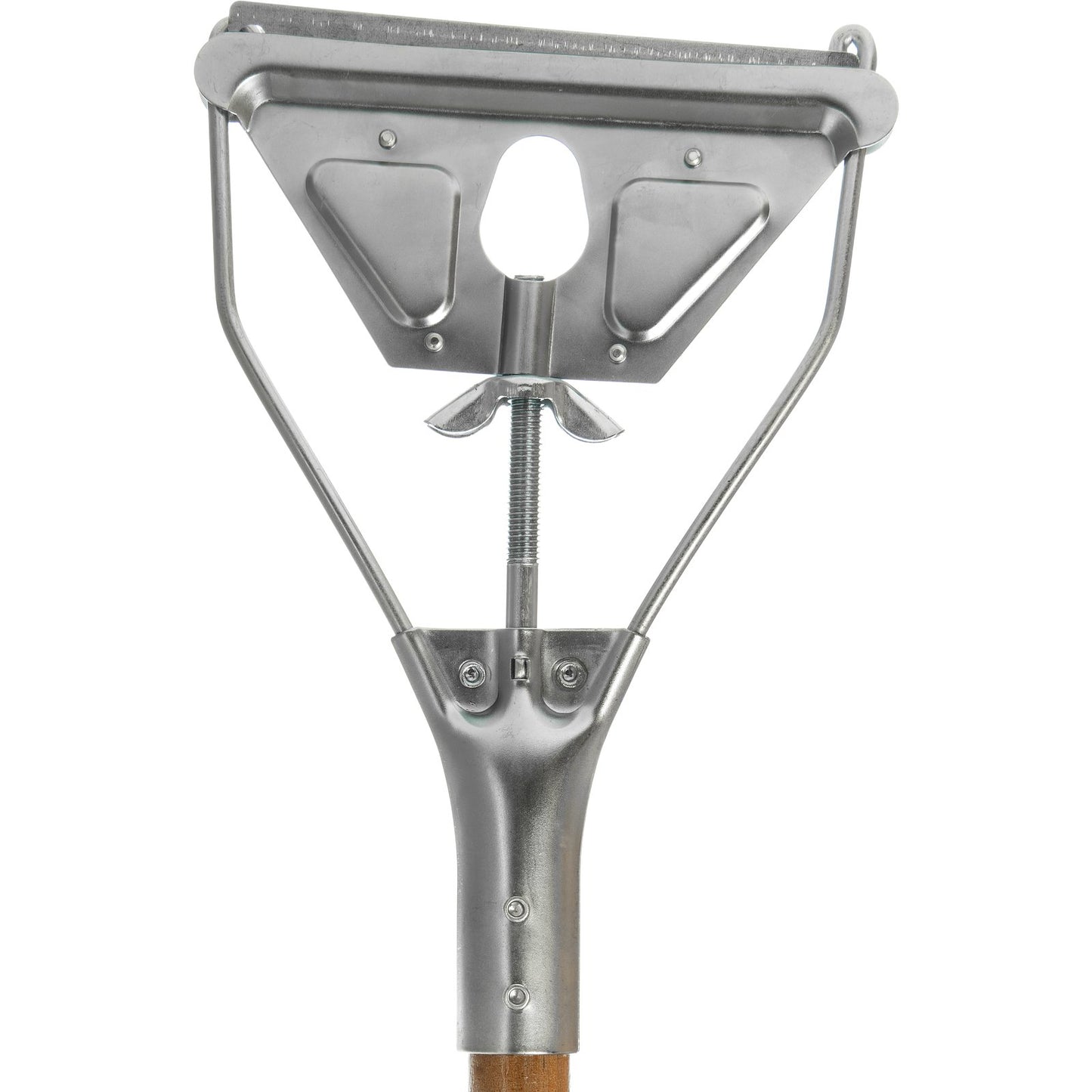 Carlisle 4034000 63" Tan Wood Mop Handle with Metal Head