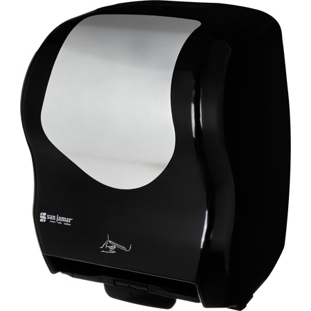 San Jamar T8370BKSS Black-Stainless Steel Classic Hybrid Electronic Roll Towel Dispenser