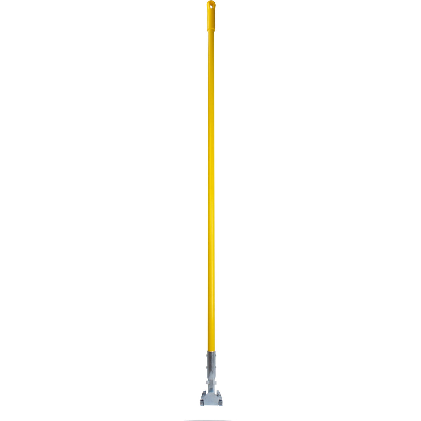Carlisle 362113EC04 60" Yellow Fiberglass Dust Mop Handle with Clip-On Connector