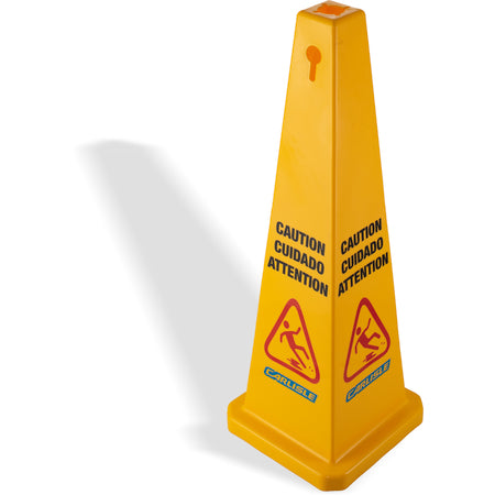Carlisle 3694104 36" Yellow Polypropylene Caution Cones And Barriers Caution Cone