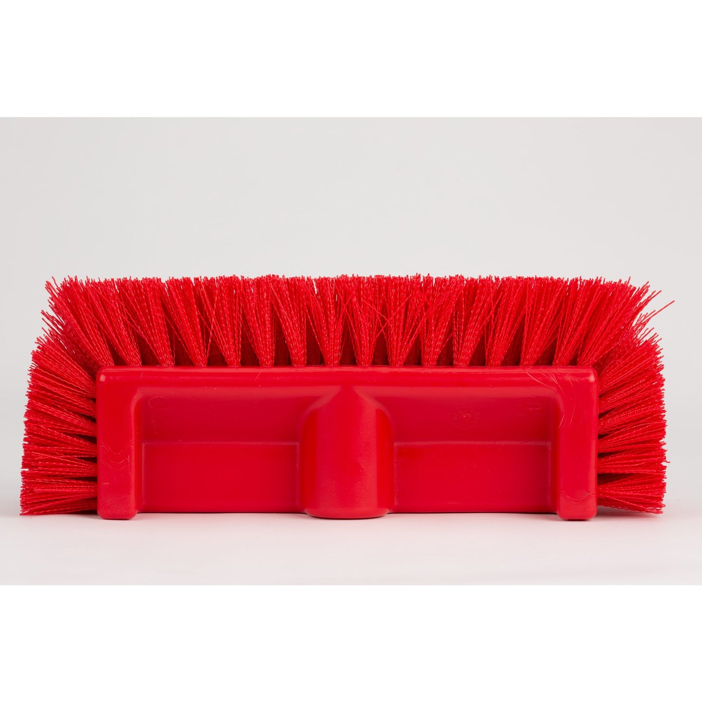 Carlisle 40422EC05 12" Red Color Coded Mult-Level Floor Scrub Brush with End Bristles