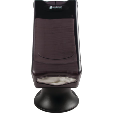 Carlisle H5000STBK 450 Napkin Black ABS Venue Napkin Dispenser with Stand, Minifold Control Face
