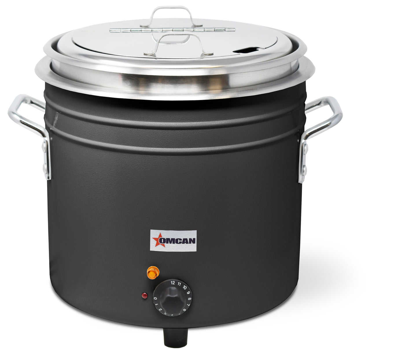 Omcan 44392 11 Qt Black Retro Soup Warmer/Rethermalizer