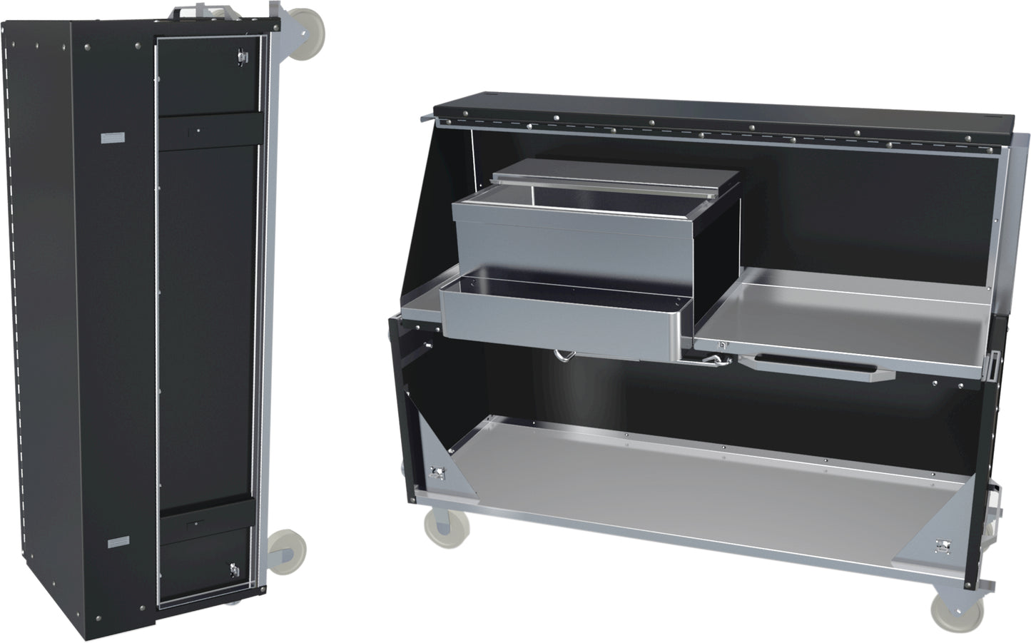 Dinex DXPPB524IBWAN 20.16" x 62.5" x 47" American Natural Stainless Steel Ice Chest Portable Bar