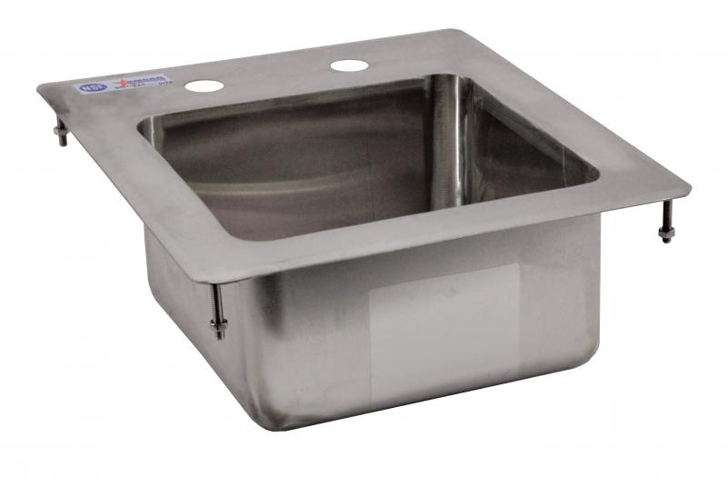 Omcan 39778 9" x 9" x 5" Single Stainless Steel Drop in Sink with Flat Top