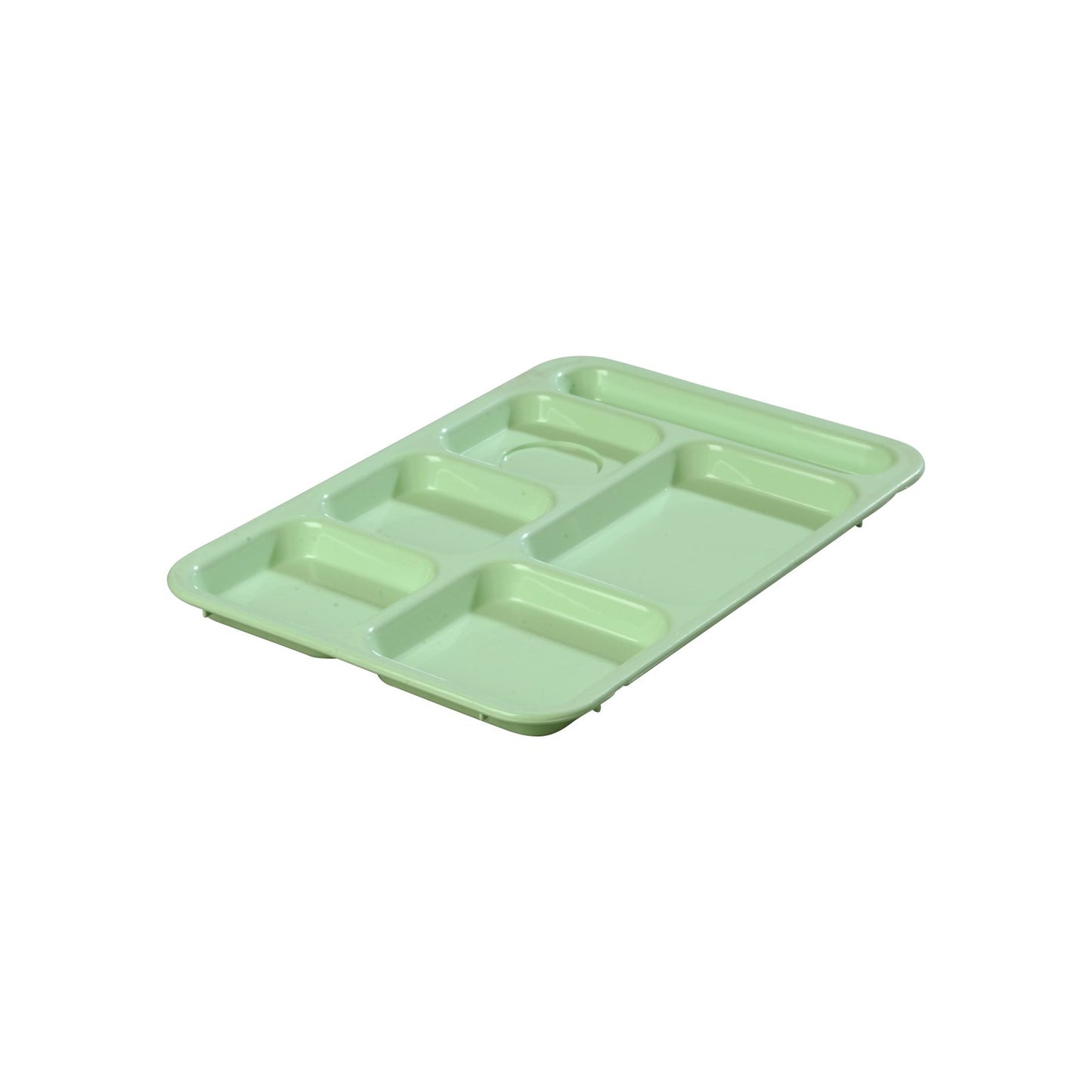 Carlisle 614R09 10" x 14" Green 6-Compartment ABS Right-Hand Tray